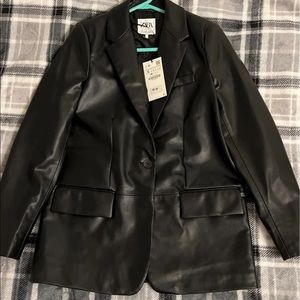 Zara Leather Blazer Jacket